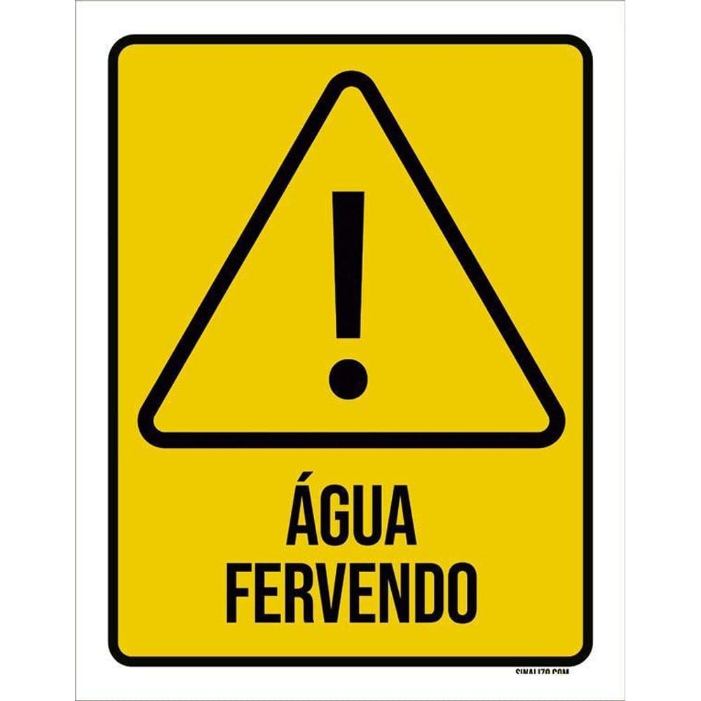 Placa Atenção Água Fervendo 36X46