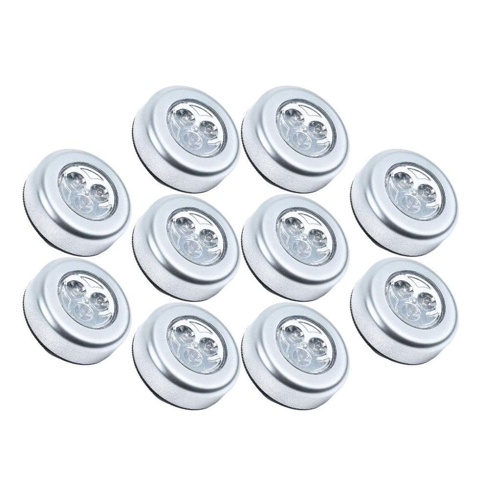 Kit 10 Lâmpadas Luminárias Adesivo Colante Toque Sem Fio Led
