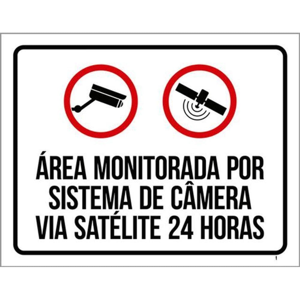 Kit 3 Placas Área Monitorada Câmera Satélite 24 Horas