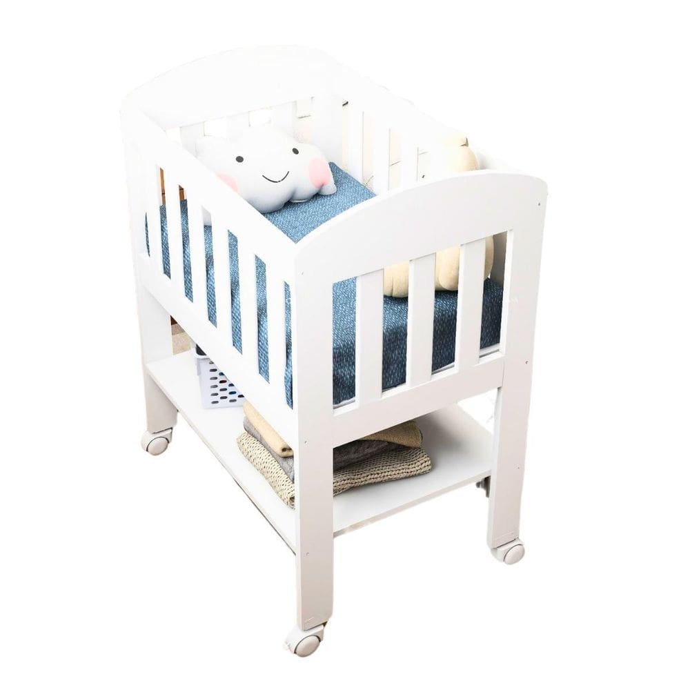 Mini Berço Portátil Bebê Com Colchão E Rodinha Carolina Baby