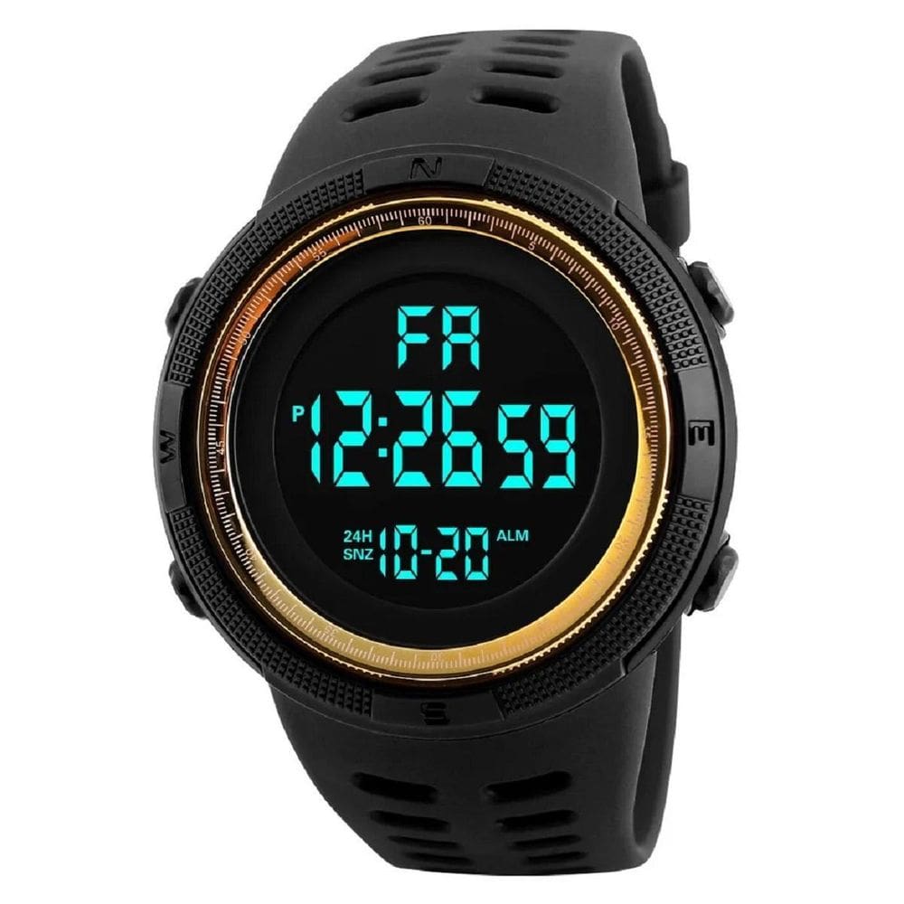 Relógio A Prova D`Agua Digital Esportivo Militar Dourada