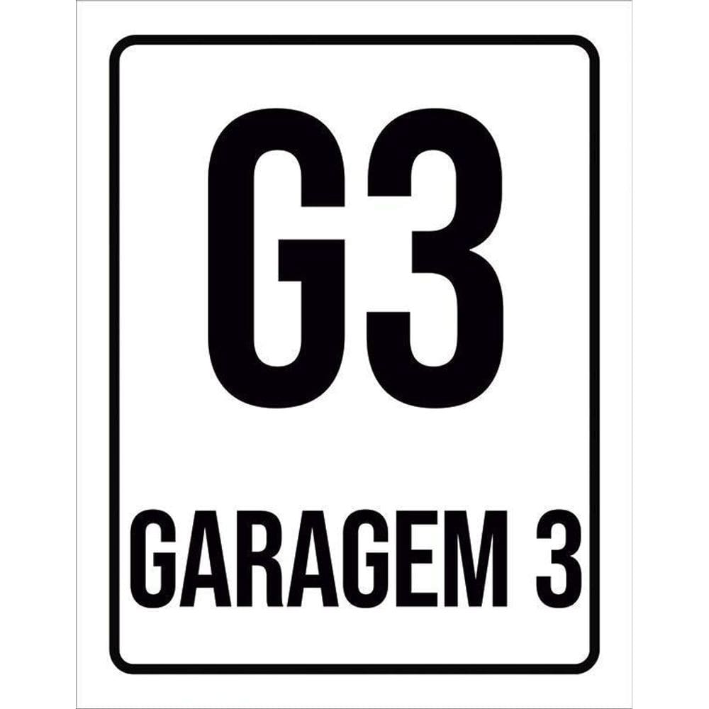 Kit 3 Placas Sinalização Ambiente Indicativo G3 Garagem 3