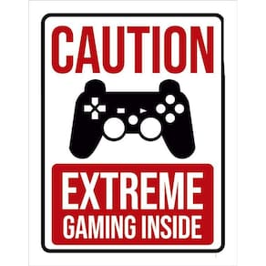 Placa Decorativa - Caution Extreme Gaming Inside Ps 36X46