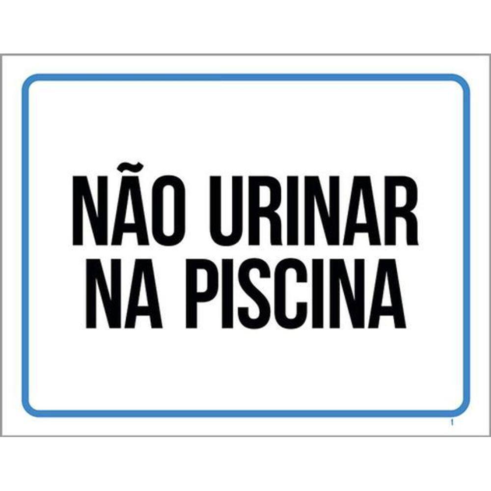 Kit 3 Placas De Sinalização - Atenção Não Urinar Na Piscina