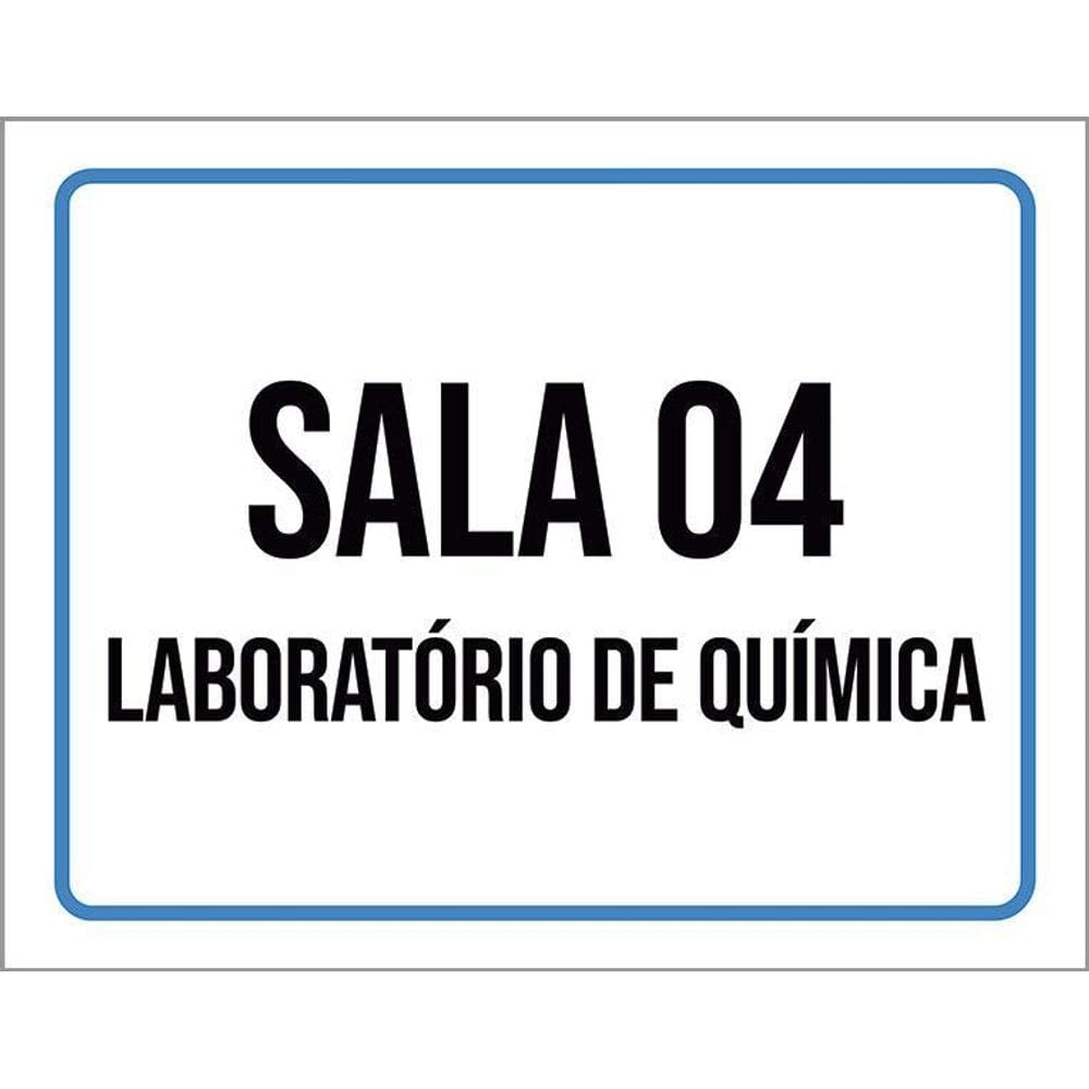 Placa Sinalização Sala 4 Laboratório De Química 36X46