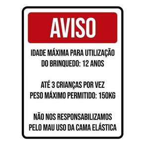 Kit 3 Placas Aviso Idade Máxima Brinquedo Ml3833