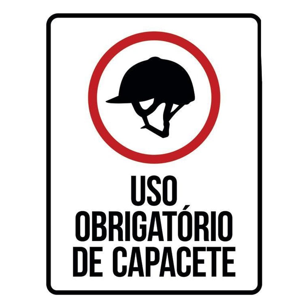 Kit 3 Placas Sinalização - Uso Obrigatório De Capacete