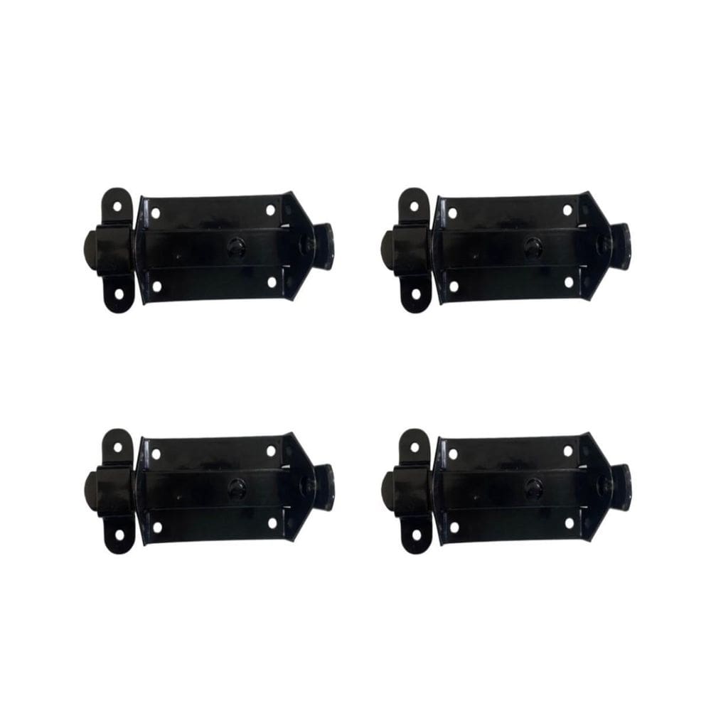 Kit 4 Trinco Fecho Chato Portão Porta Cadeado 5X3Cm N0 Preto