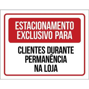 Placa Sinalização Estacionamento Exclusivo Clientes 36X46