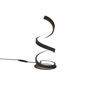 Luminária Led Abajur Mesa 10W Luxo Espiral Moderna Coffee