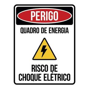 Placa Perigo Quadro Energia Risco Choque 36X46