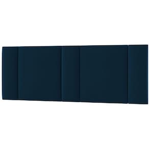 Cabeceira Estofada Iluminação Led Stella Queen Size 160 Cm Cor:veludo Azul Marinho