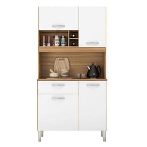 Cozinha Compacta Malta 4 Portas E 1 Gaveta Amêndola Branco - Demóbile Amêndola Branco