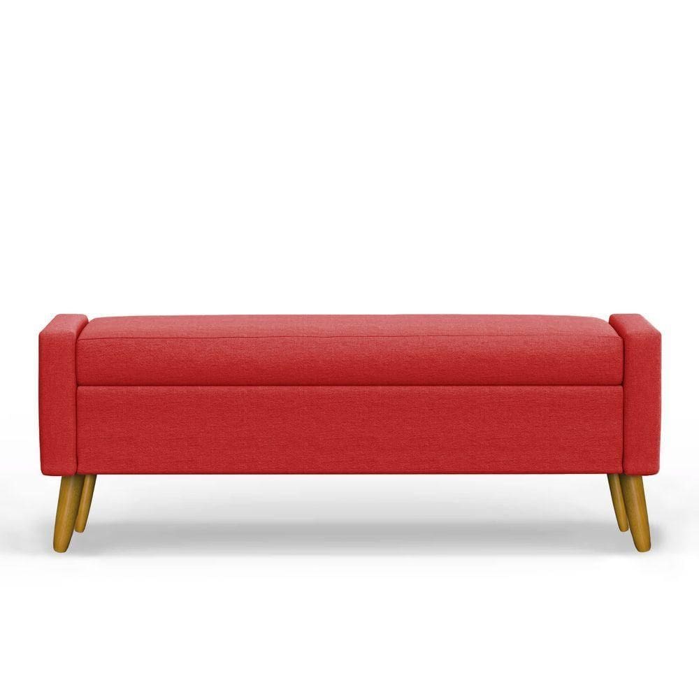 Recamier Bau Londres 1,20m Suede Vermelho - Clique Decor