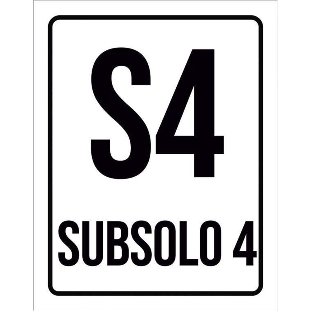 Kit 3 Placas Sinalização Ambiente Indicativo S4 Subsolo 4