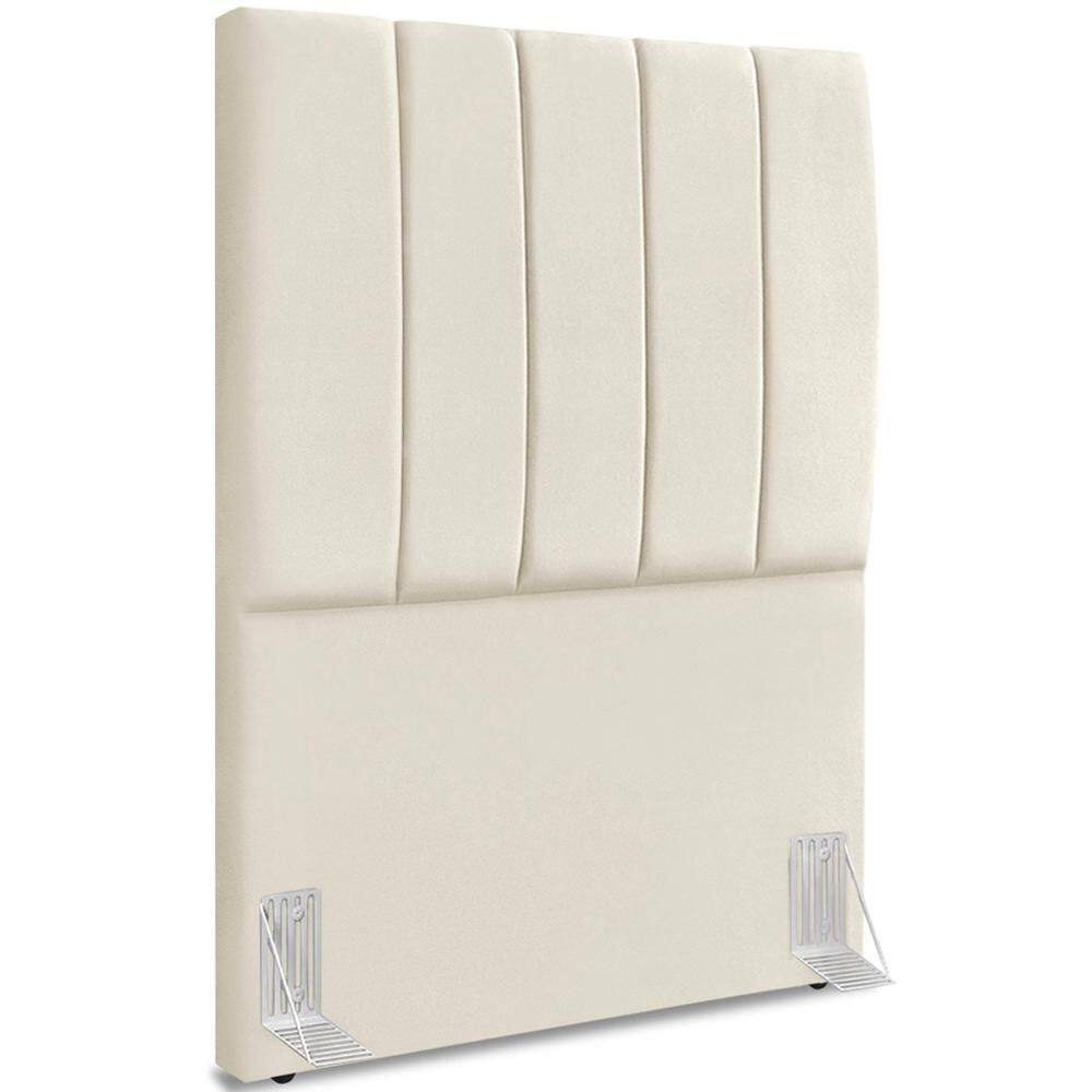 Cabeceira Solteiro 90cm Allia Suede Bege Rm Bege