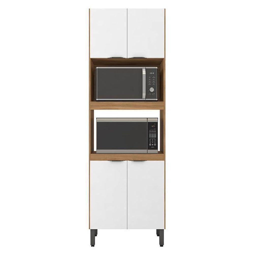 Paneleiro Firenze Duplo Forno 4 Portas Amêndola Branco - Demóbile Amêndola Branco