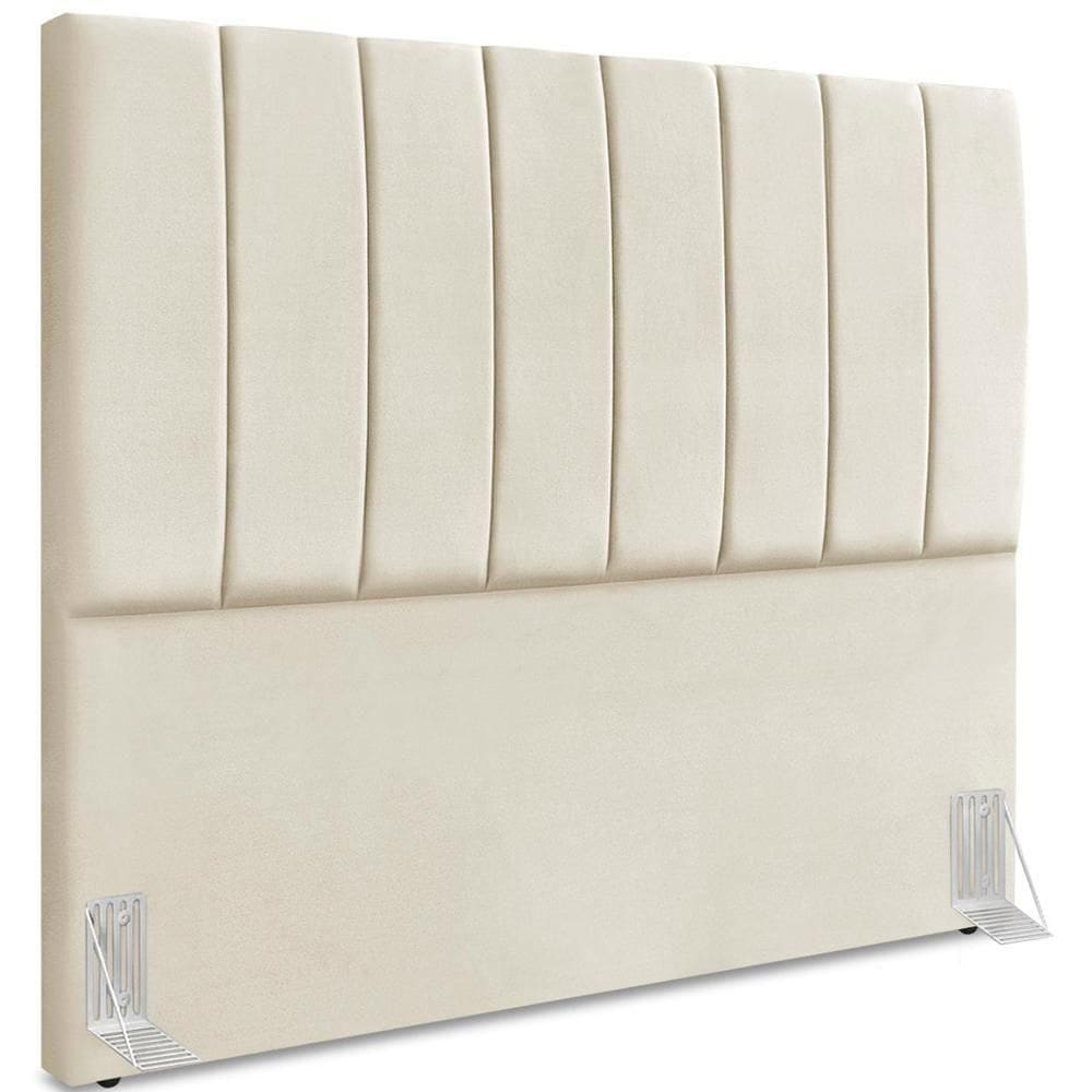Cabeceira Casal 140cm Allia Suede Bege Rm Bege