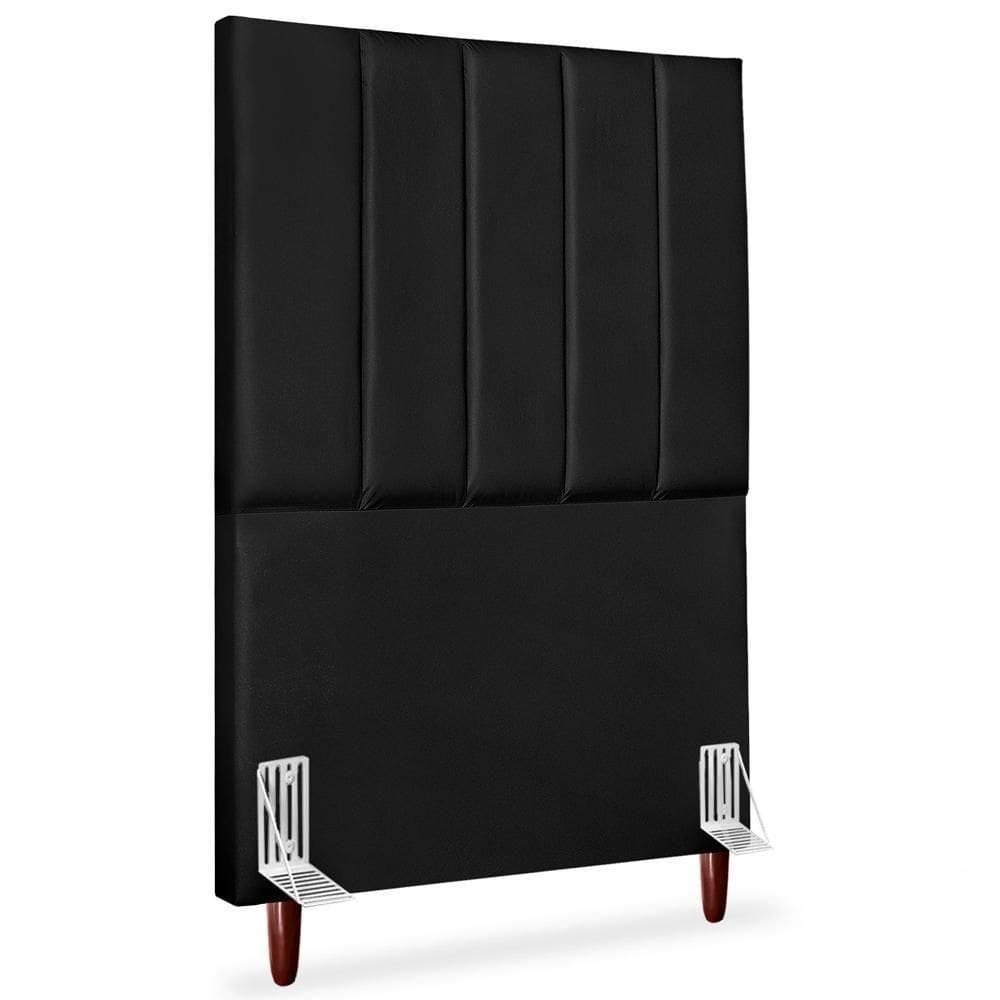 Cabeceira Solteiro 90cm Arlla Corano Preto Rm Preto