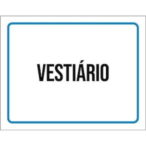 Placa Ambiente Sinalização Setor Vestiário 36X46