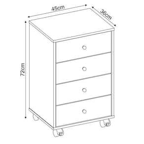 Mesa De Cabeceira Presence 4 Gavetas Branco - Demóbile Branco