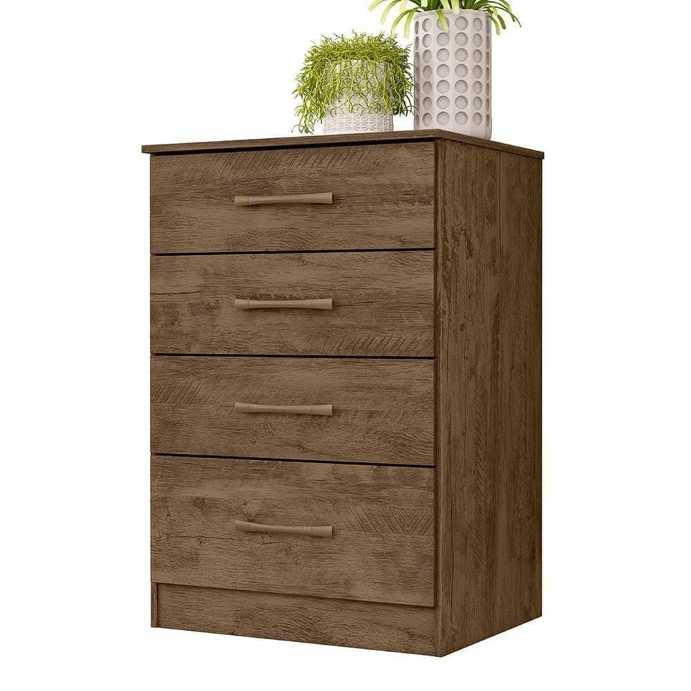 Cômoda Ms913 4 Gavetas Castanho Wood - Moval Castanho Wood