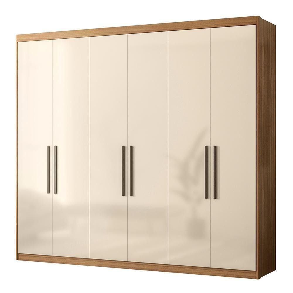 Guarda Roupa Venice 6 Portas, 4 Gavetas E 3 Cabideiros Amêndola Off White - Demóbile Amêndola Off White