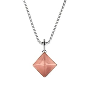 Pingente Prata 925 Quartzo Rosa Pirâmide Natural Verdadeiro