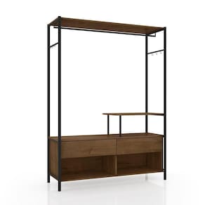 Guarda Roupa Closet Industrial 2 Gavetas Tóquio Preto-demolição 119cm - Pallazio