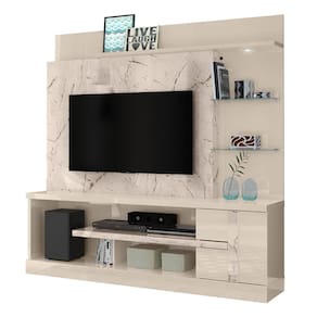Estante Home Theater Alan Calacata Off White Para Tv Até 55 - Madetec Calacata Off White