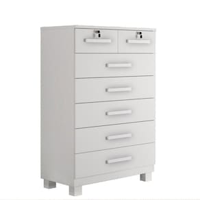 Cômoda New Barcelona 7 Gavetas Com Chave Benetil Móveis Branco