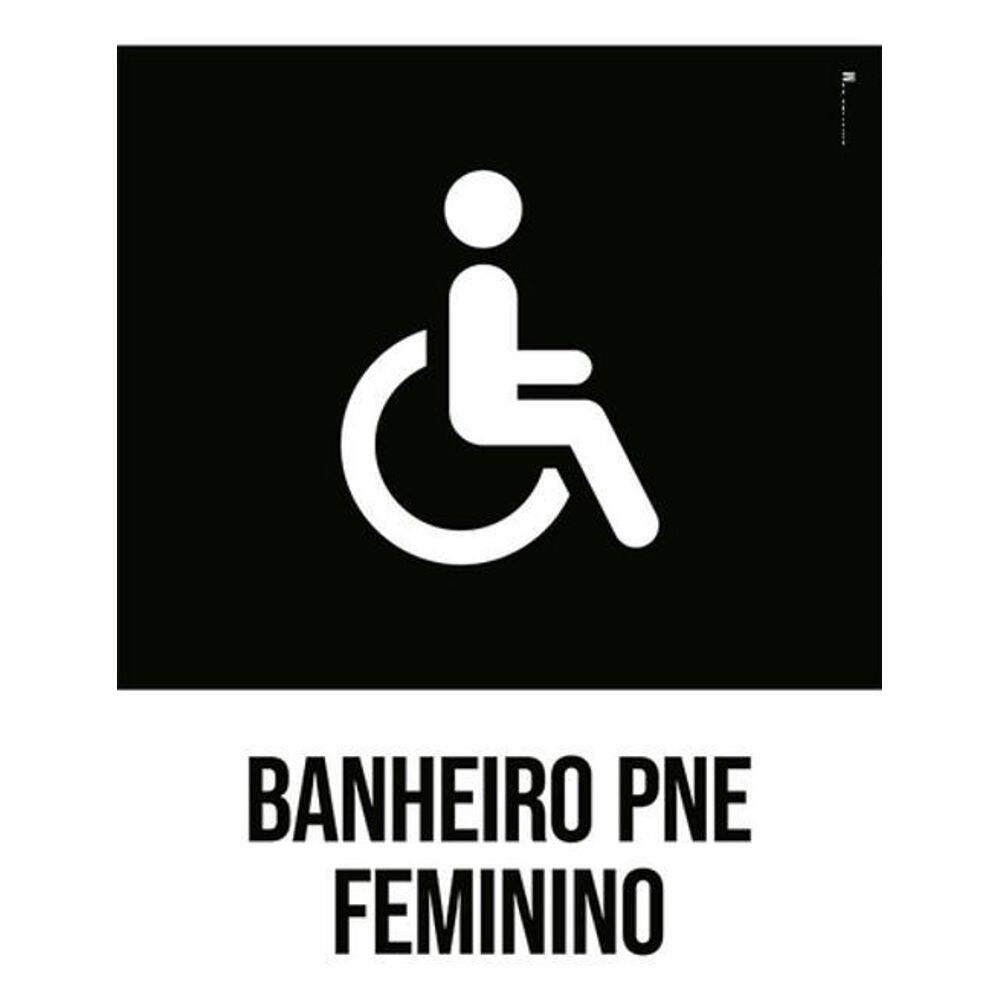 Kit 3 Placas Sinalização - Banheiro Pne Feminino Desenho