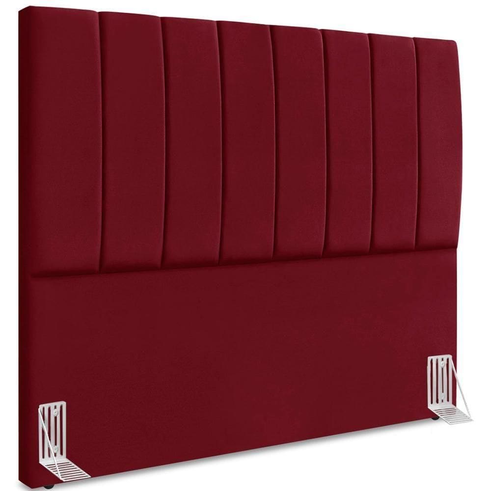 Cabeceira Casal 140cm Allia Suede Vinho Rm Vinho