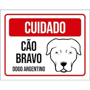 Kit 3 Placas Cuidado Cão Cachorro Bravo Dogo Argentino