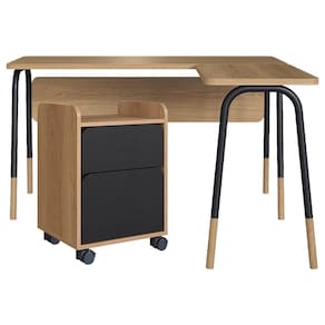 Conjunto Escritorio Home Office 2 Peças 28001x27998 Nero Hanover Artesano Hanover Nero