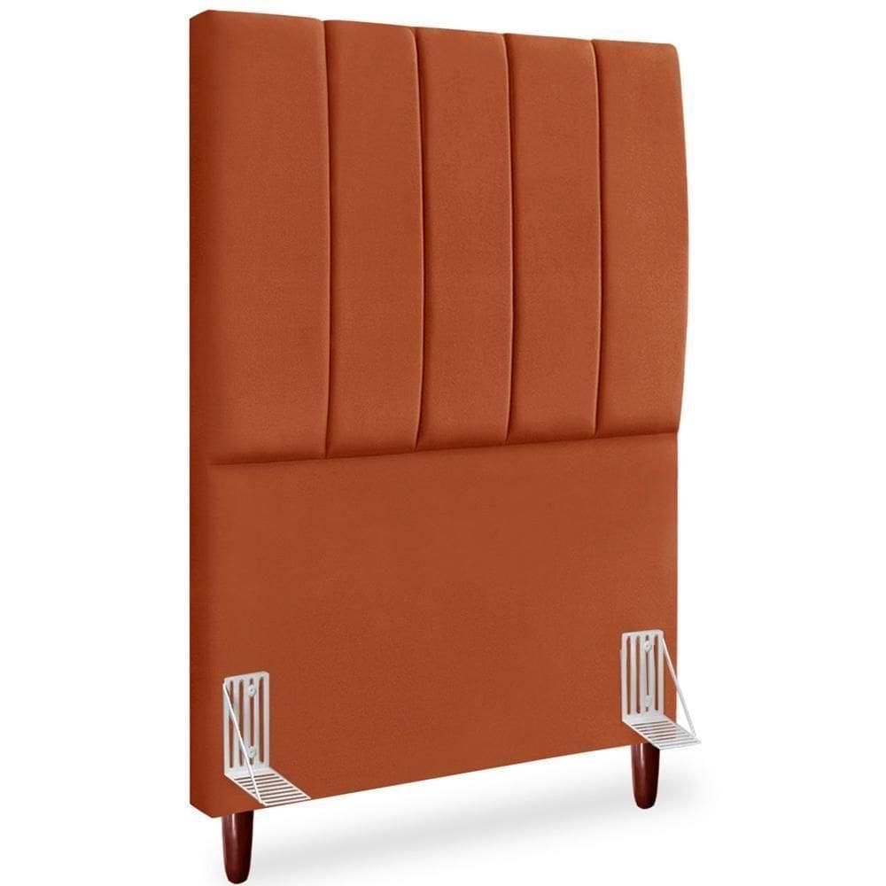 Cabeceira Solteiro 90cm Arlla Suede Terracota Rm Terracota