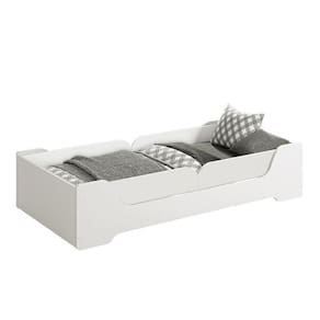Cama Evolutiva Zaki Branco Fosco Com 2 Kits Proteção Lateral Lisa E Colchão D20 - Reller Móveis Branco Fosco