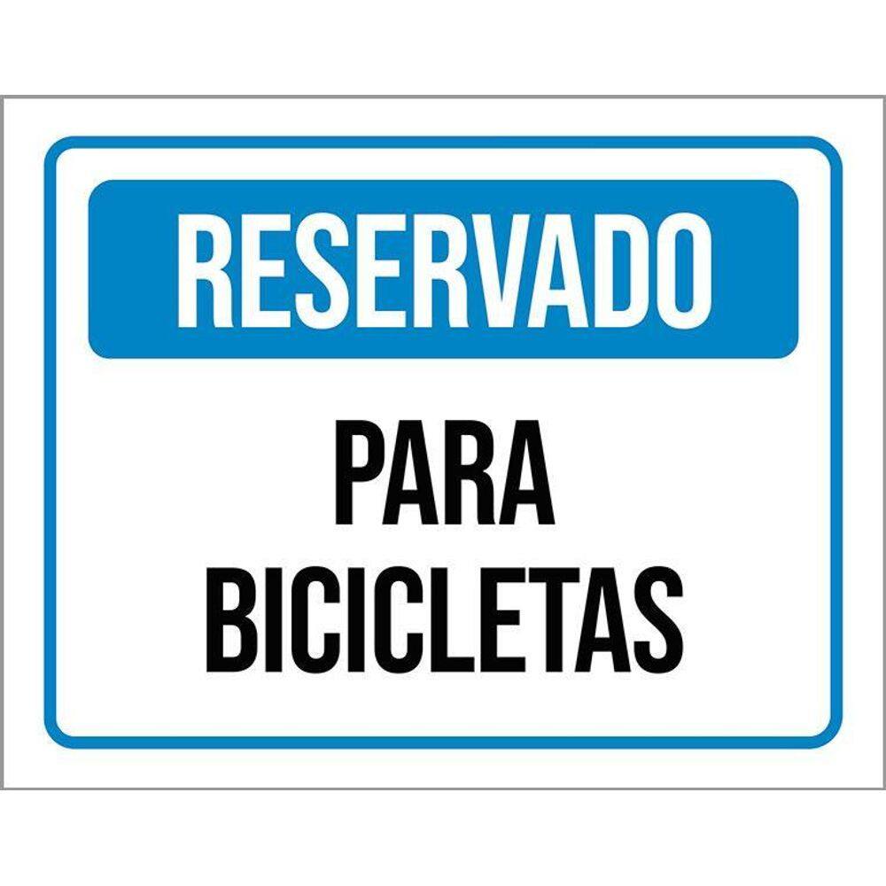 Placa De Sinalização - Reservado Para Bicicletas 36X46