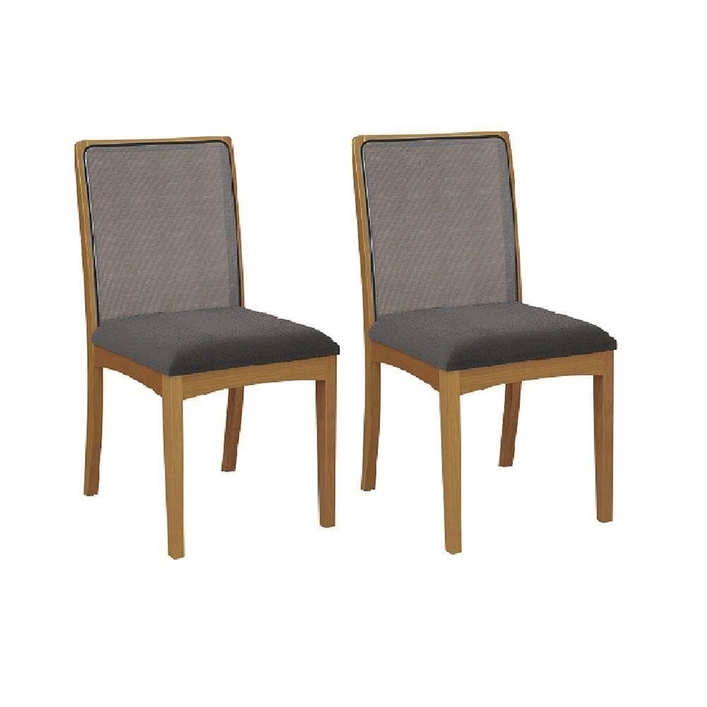 Conjunto De 2 Cadeiras De Jantar Lara 2cmm009ca Kappesberg Chumbo