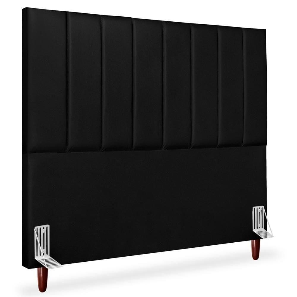 Cabeceira Casal 140cm Arlla Corano Preto Rm Preto