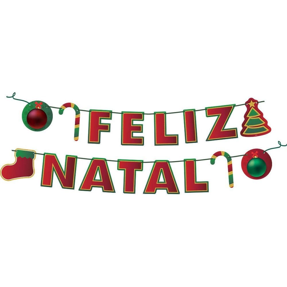 Faixa Decorativa Letras Feliz Natal - Festcolor