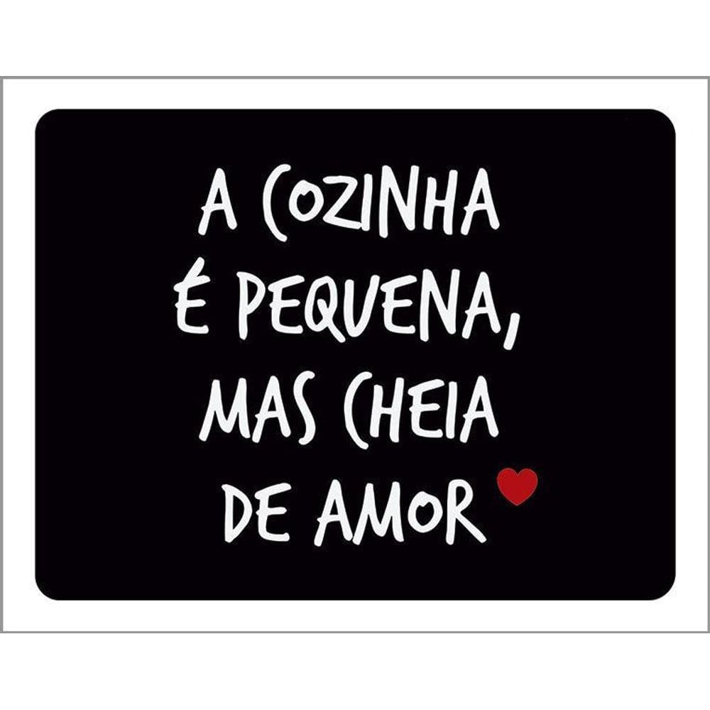 Kit 3 Placas Decorativa A Cozinha É Pequena Mas Cheia Amor