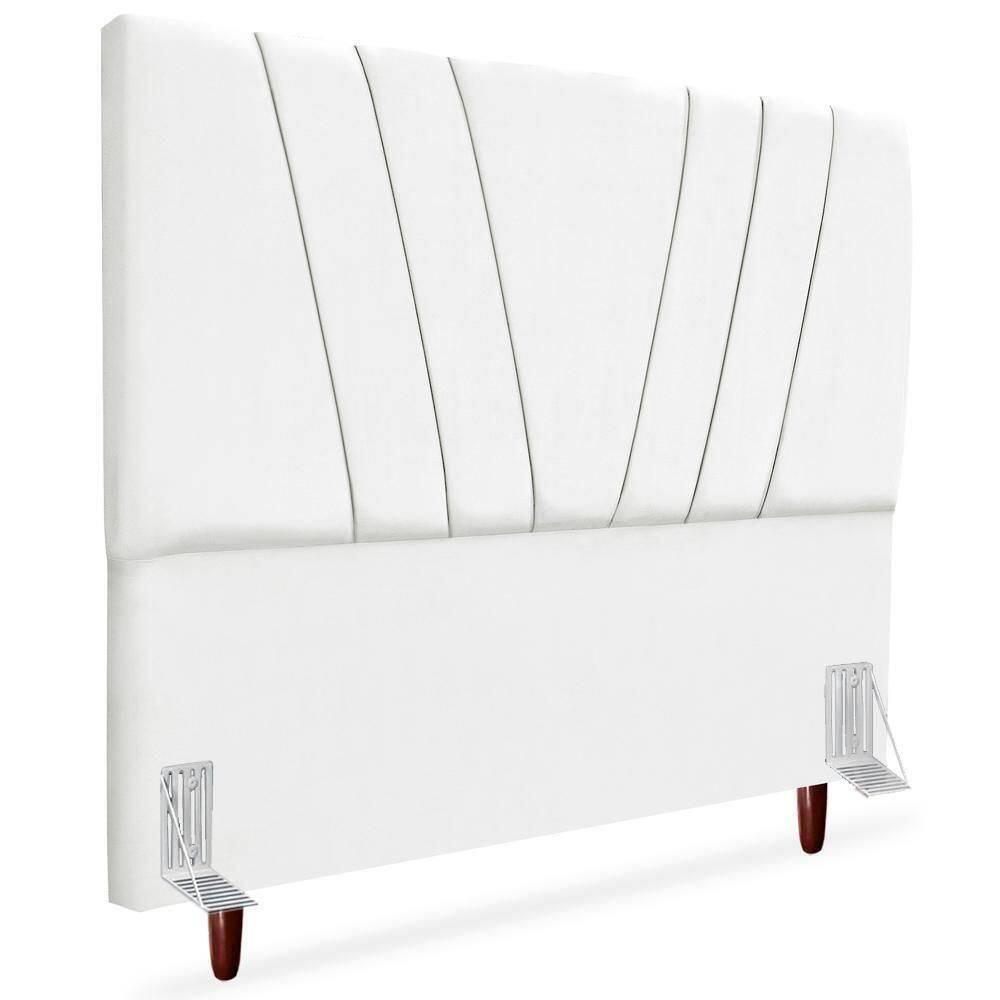 Cabeceira Queen 160cm Bell Suede Branco Rm Branco
