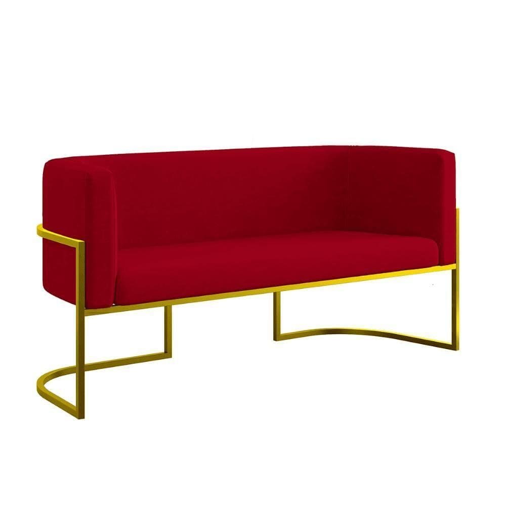 Sofá 2 Lugares Para Recepção Com Base Reforçada Balaqui Vermelho
