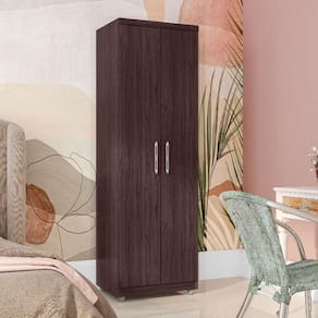 Armário Multiuso Sabrina Com 2 Portas E Cabideiro Castanho - Ajl