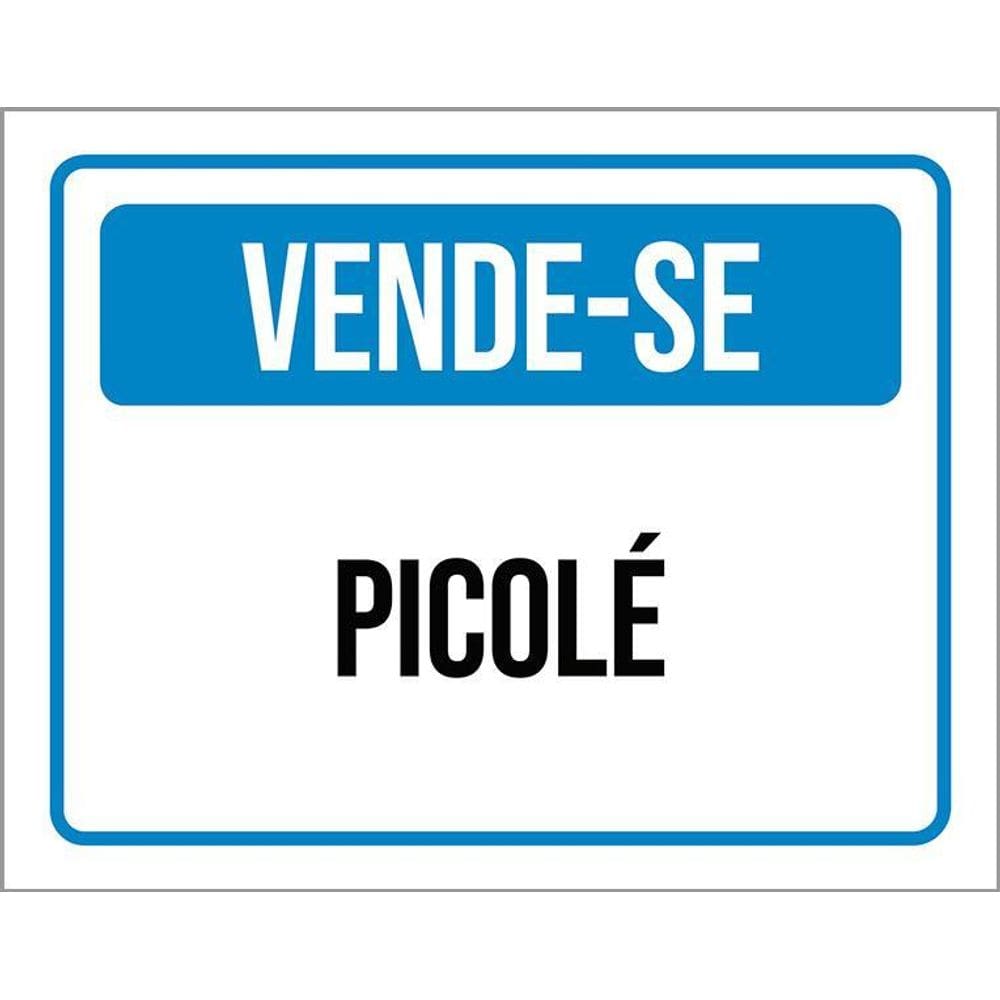 Placa Sinalização Vende-Se Picolé Azul 36X46