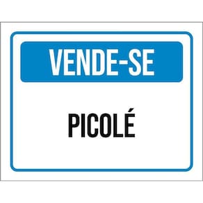 Placa Sinalização Vende-Se Picolé Azul 36X46