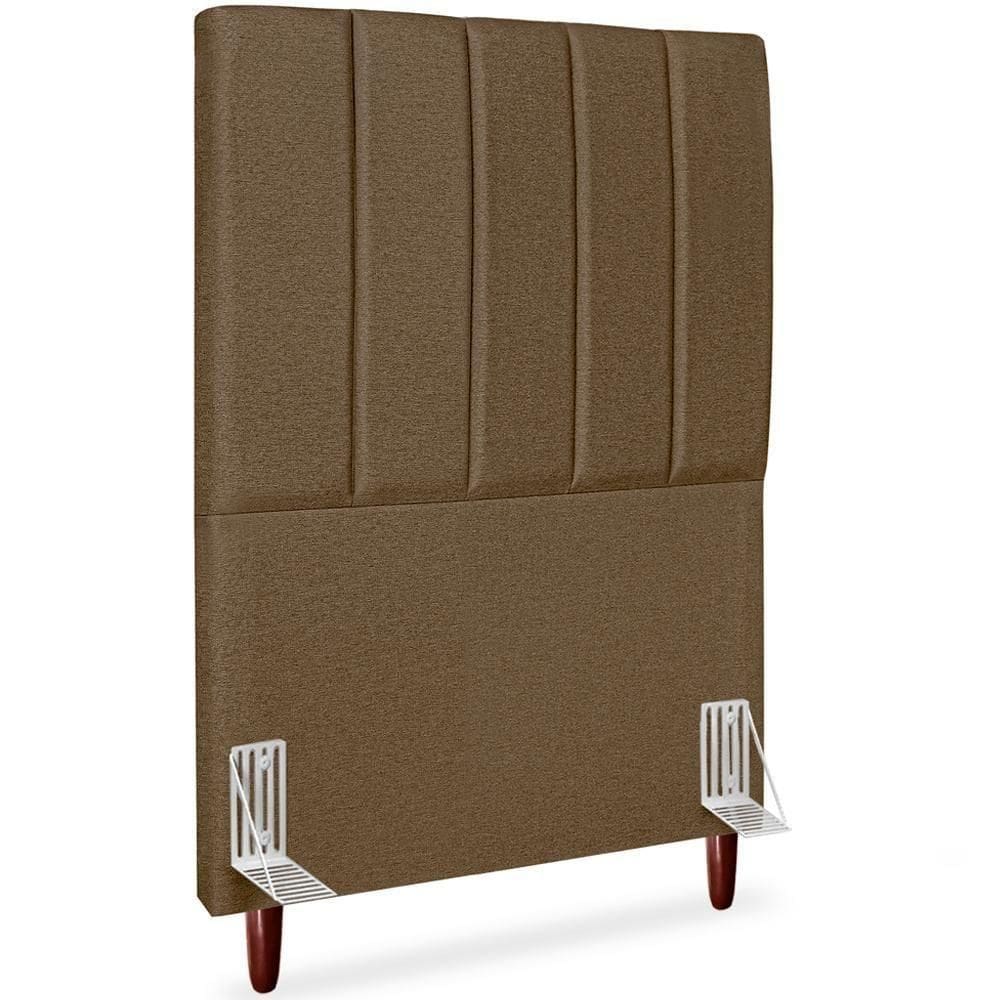 Cabeceira Solteiro 90cm Arlla Linho Marrom Rm Marrom