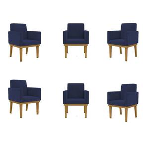 Kit 06 Poltronas Decorativa Reforçada Balaqui Decor Cor:azul Marinho