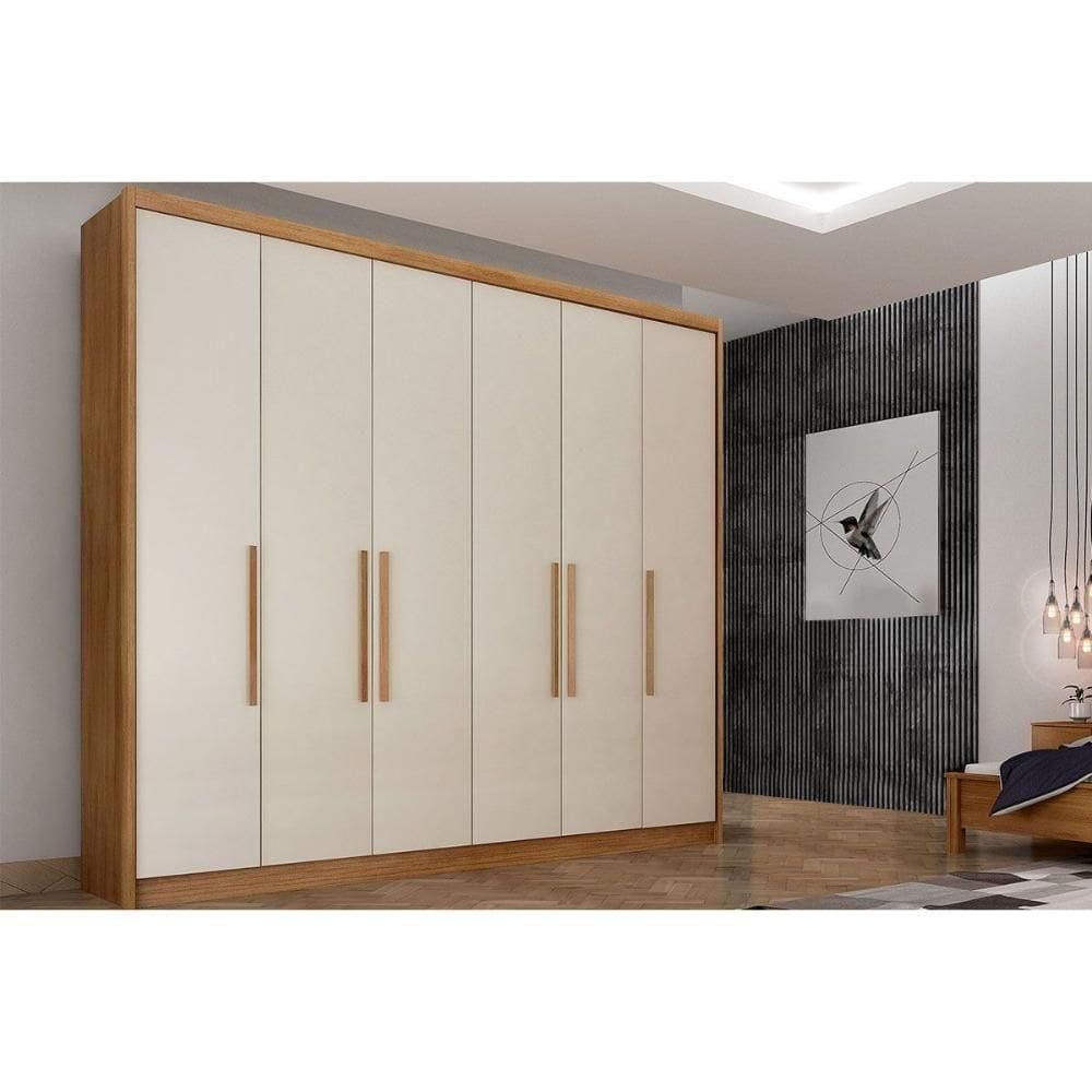 Guarda Roupa Casal 6 Portas E 8 Gavetas Santoro/bolonha Freijo Cumaru C/ Fendi - Horizonte